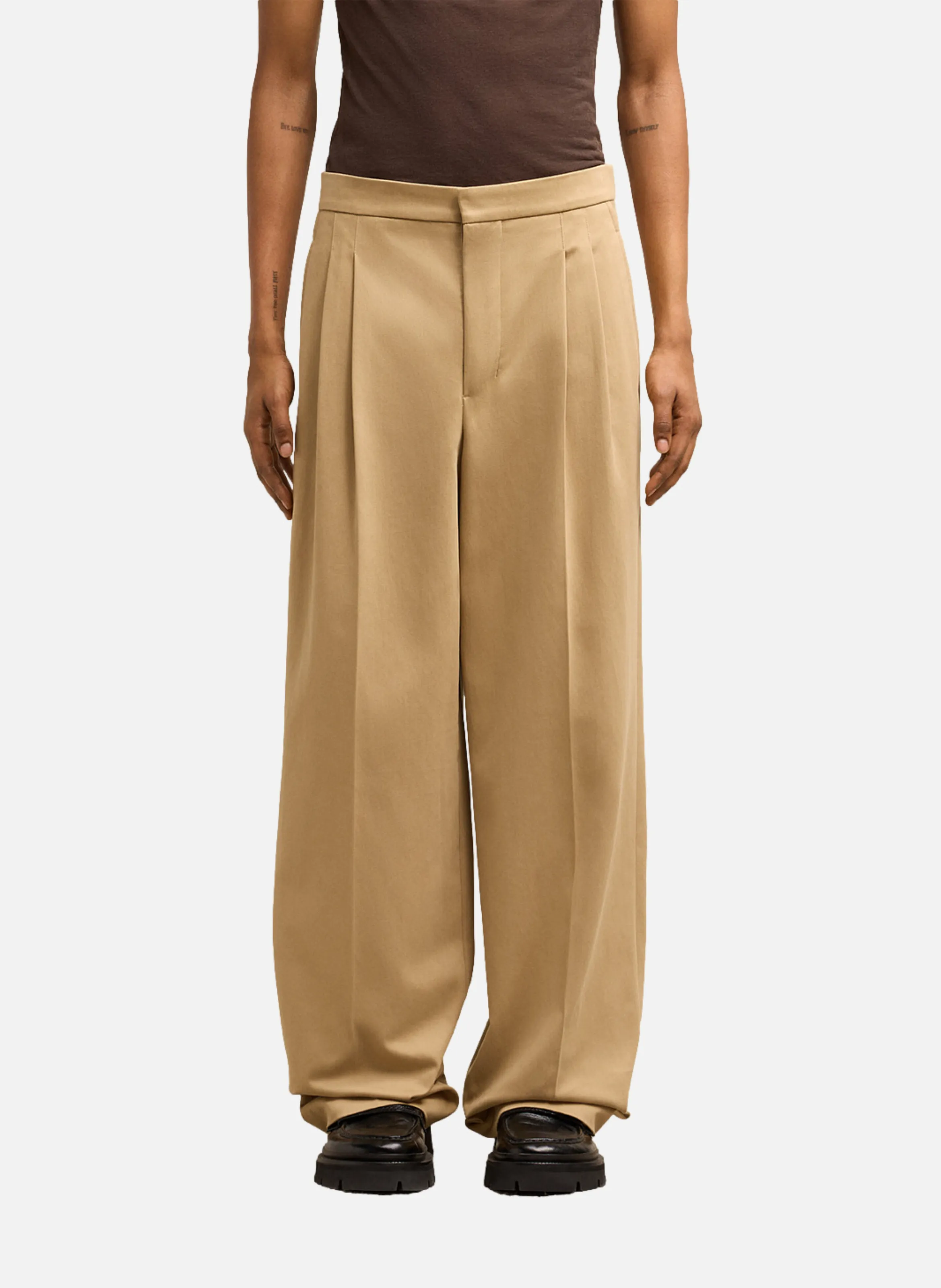 AMI PARIS  Pantalon large - Beige