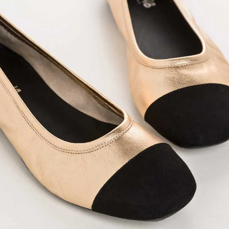 BALLERINES HALCINE CUIR METALLISE