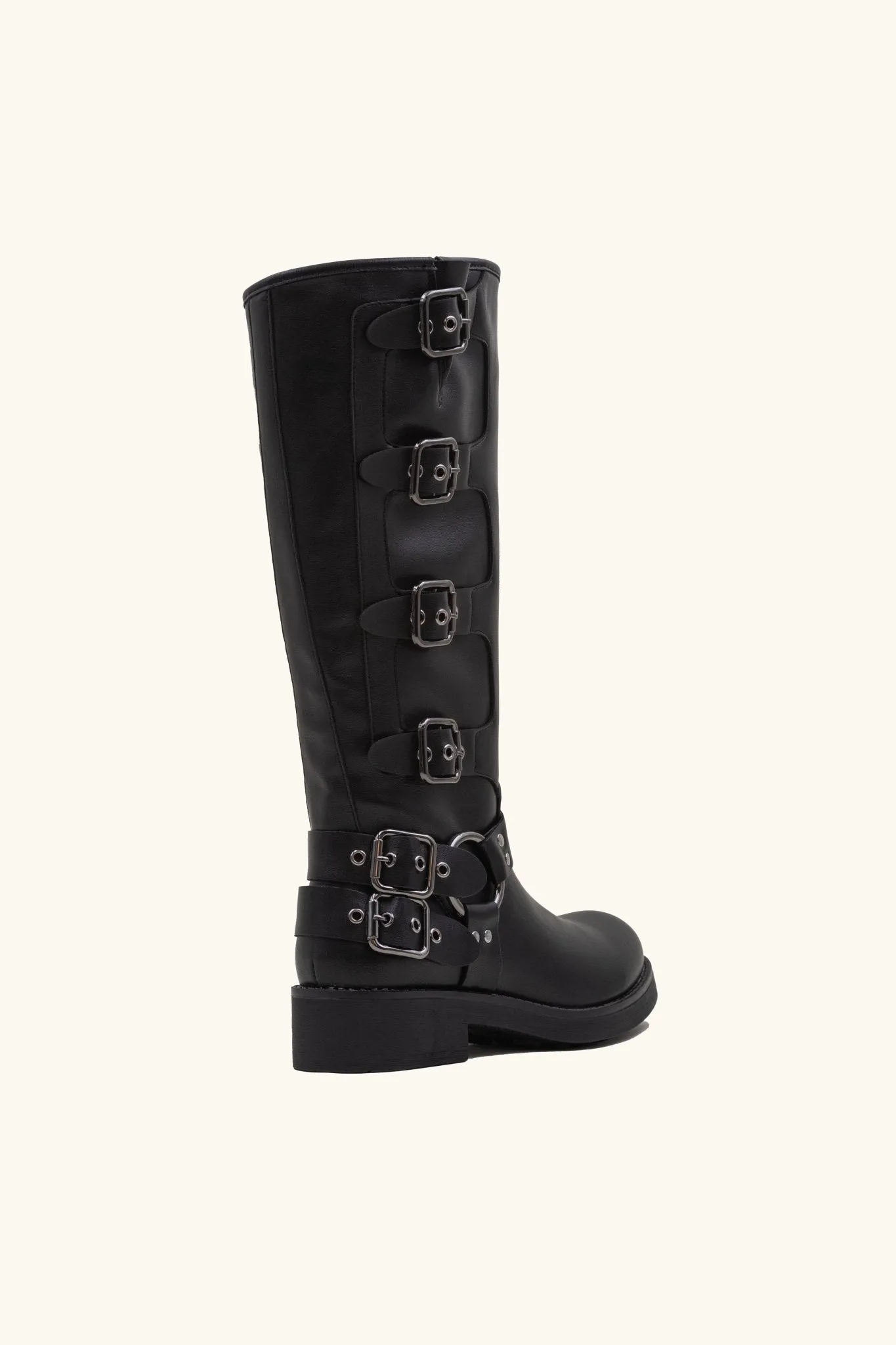 Bottes bikers à multiple sangles noir