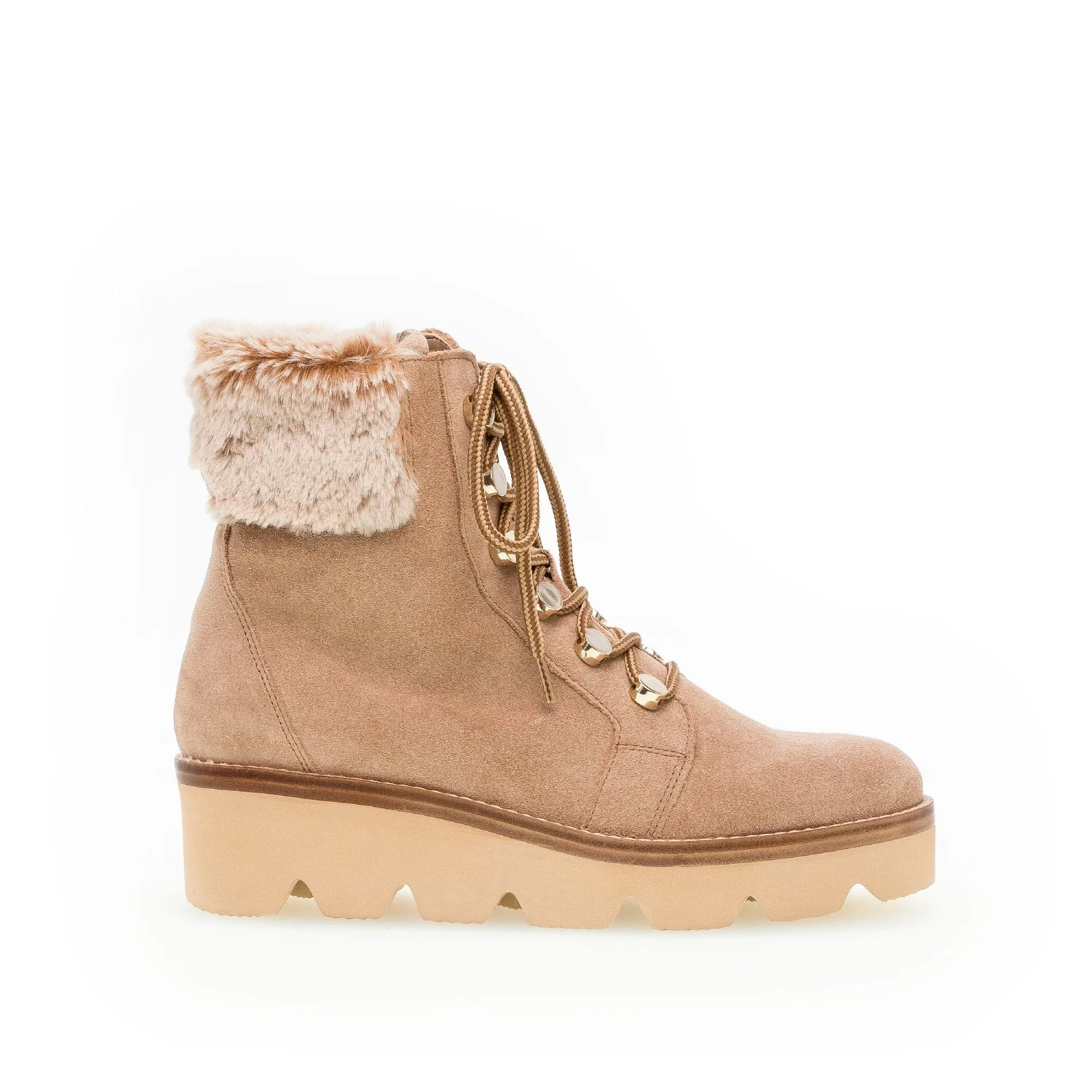 Bottines beiges en velours