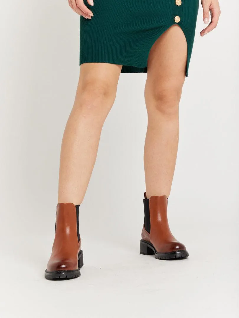 Bottines cavalières en simili cuir