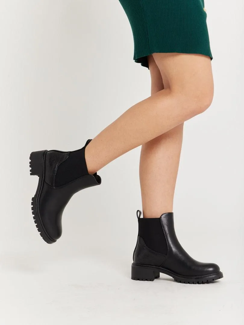 Bottines cavalières en simili cuir