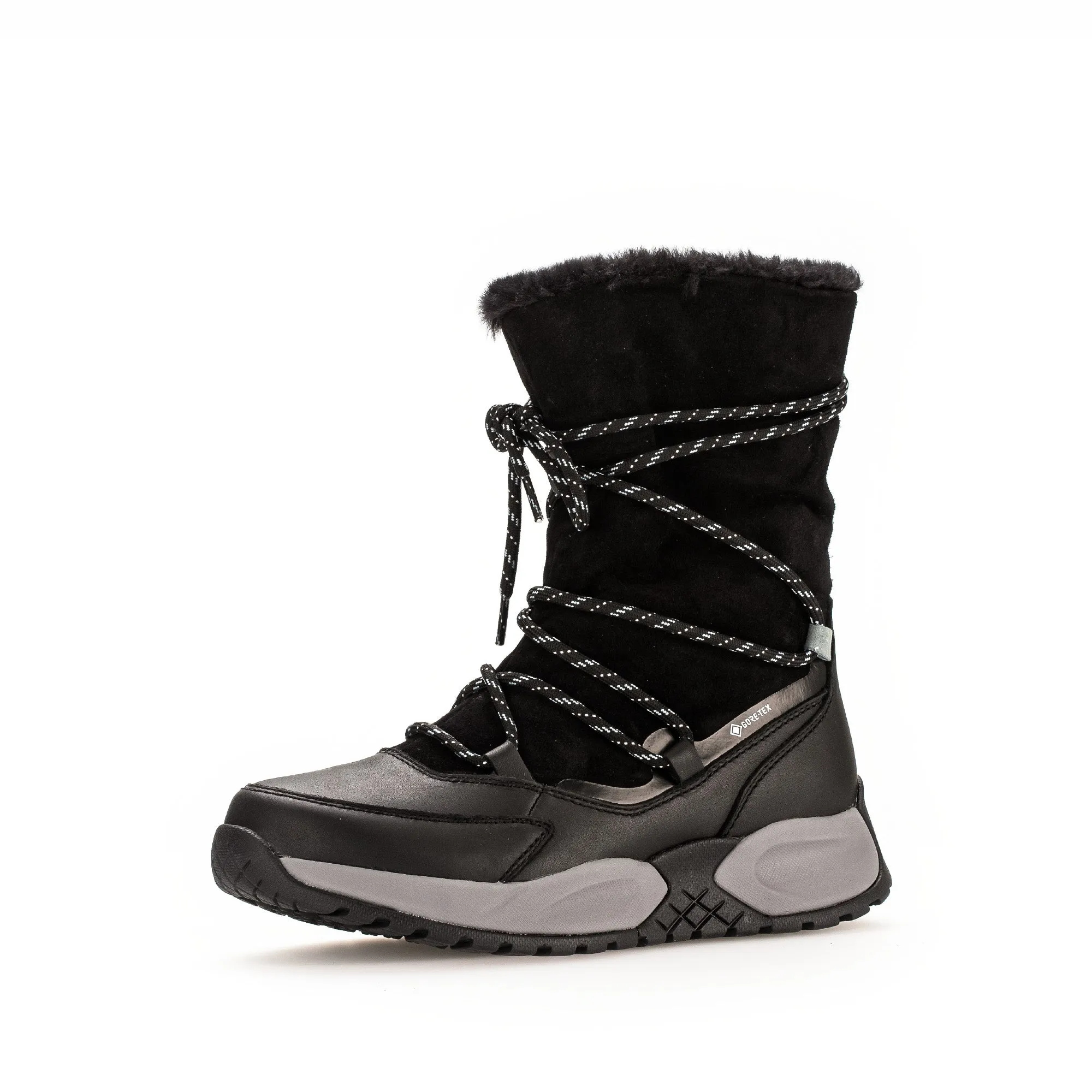 Bottines mid noires en cuir lisse