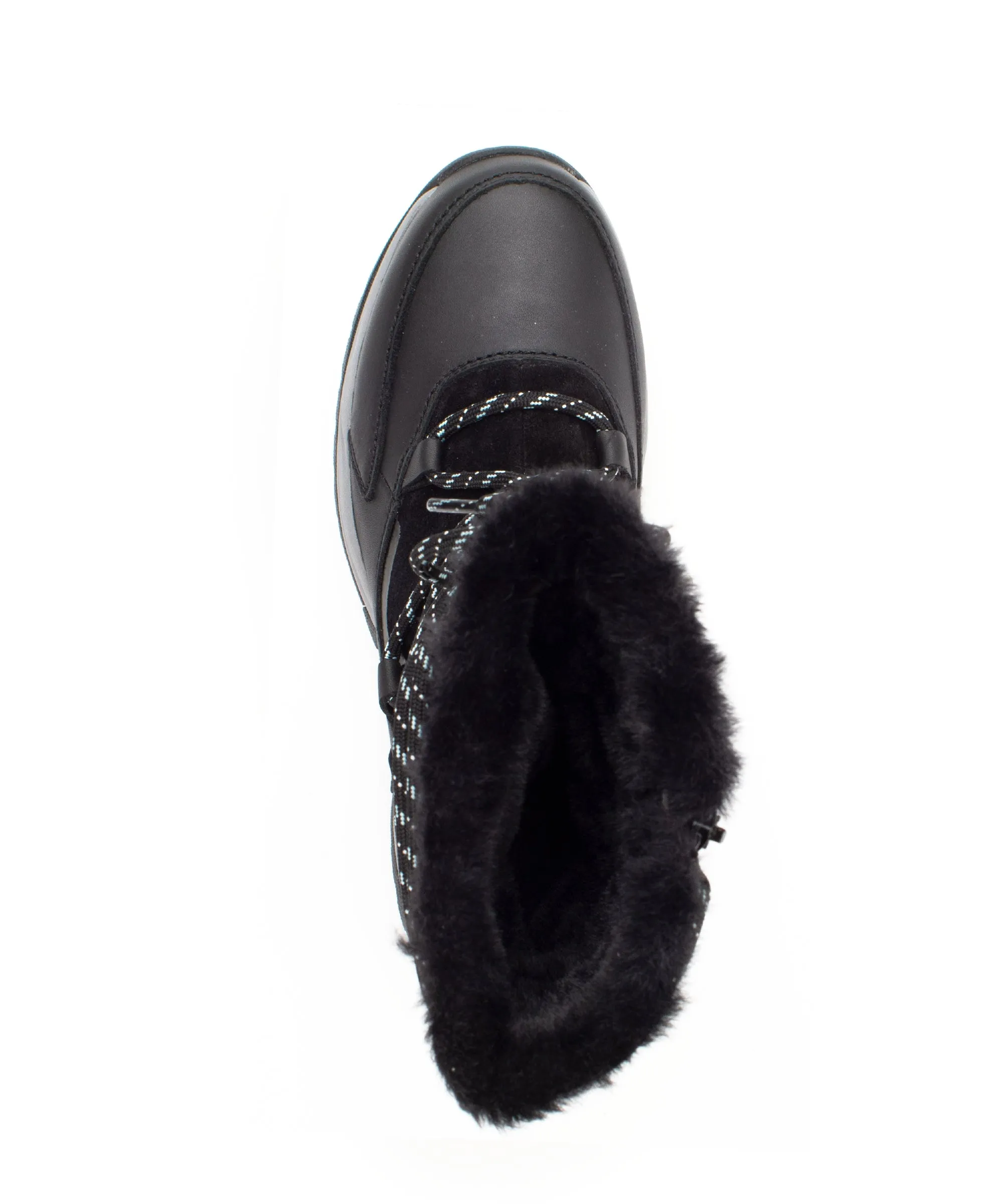 Bottines mid noires en cuir lisse