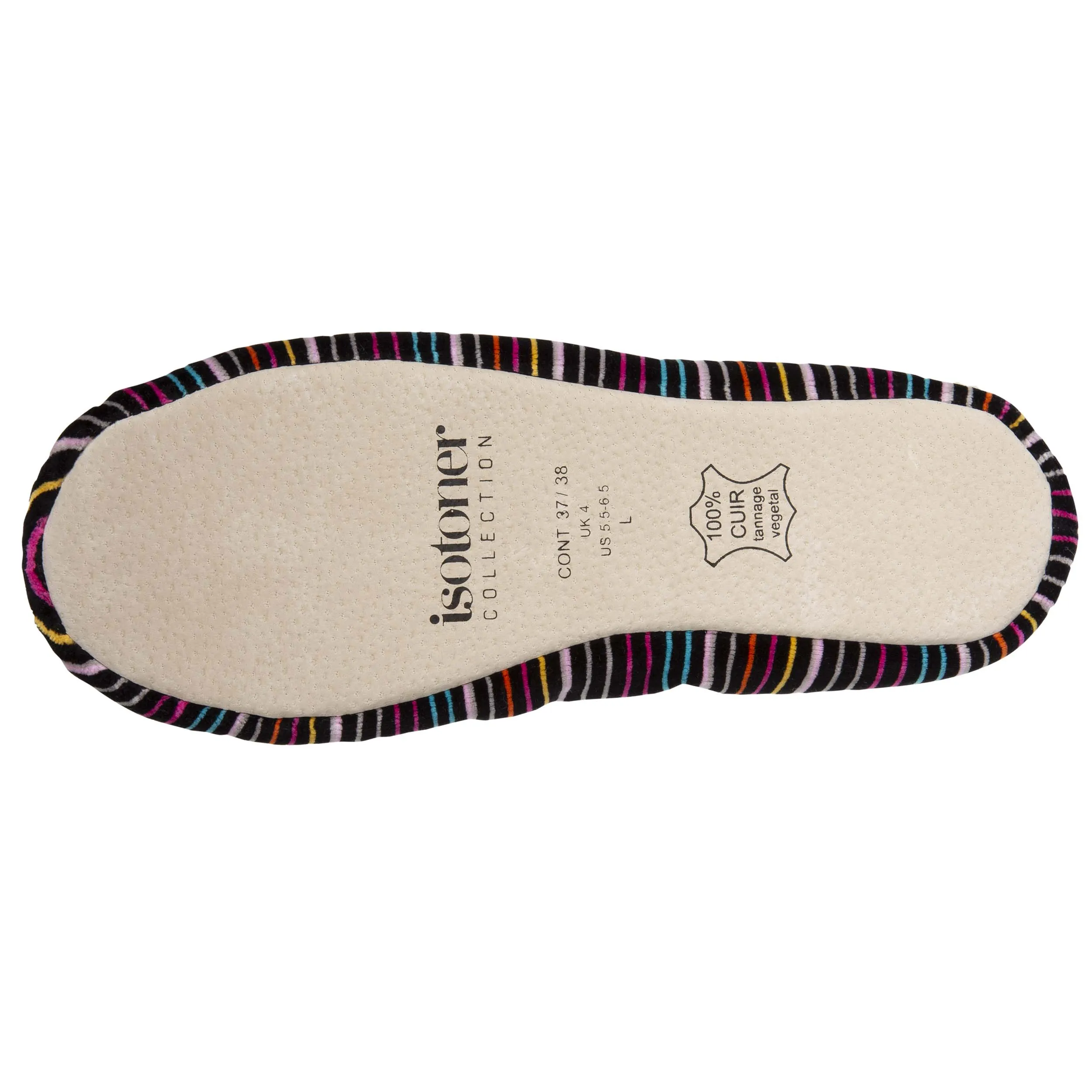 Chaussons ballerines Femme Grand Nœud Rayures