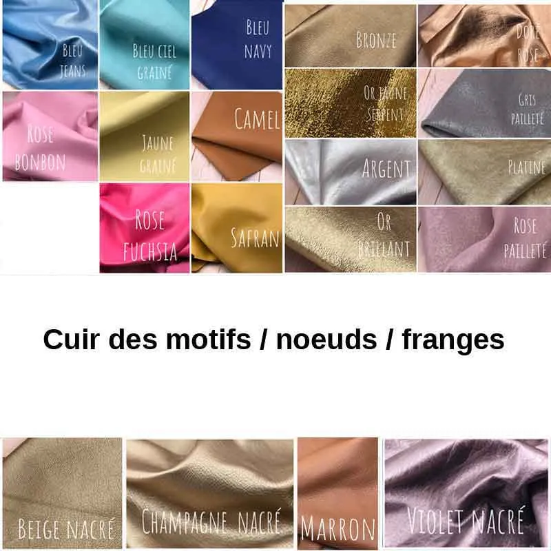 Chaussons bébé à franges en cuir souple et liberty personnalisables