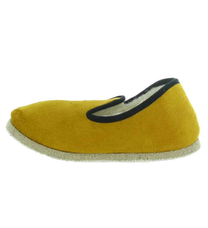 chaussons et pantoufles - Charentaise - femme - Toile Jean - Jaune - Rondinaud