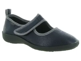 chaussons et pantoufles - Montant - femme - Toile Jean - Bleu - Fargeot