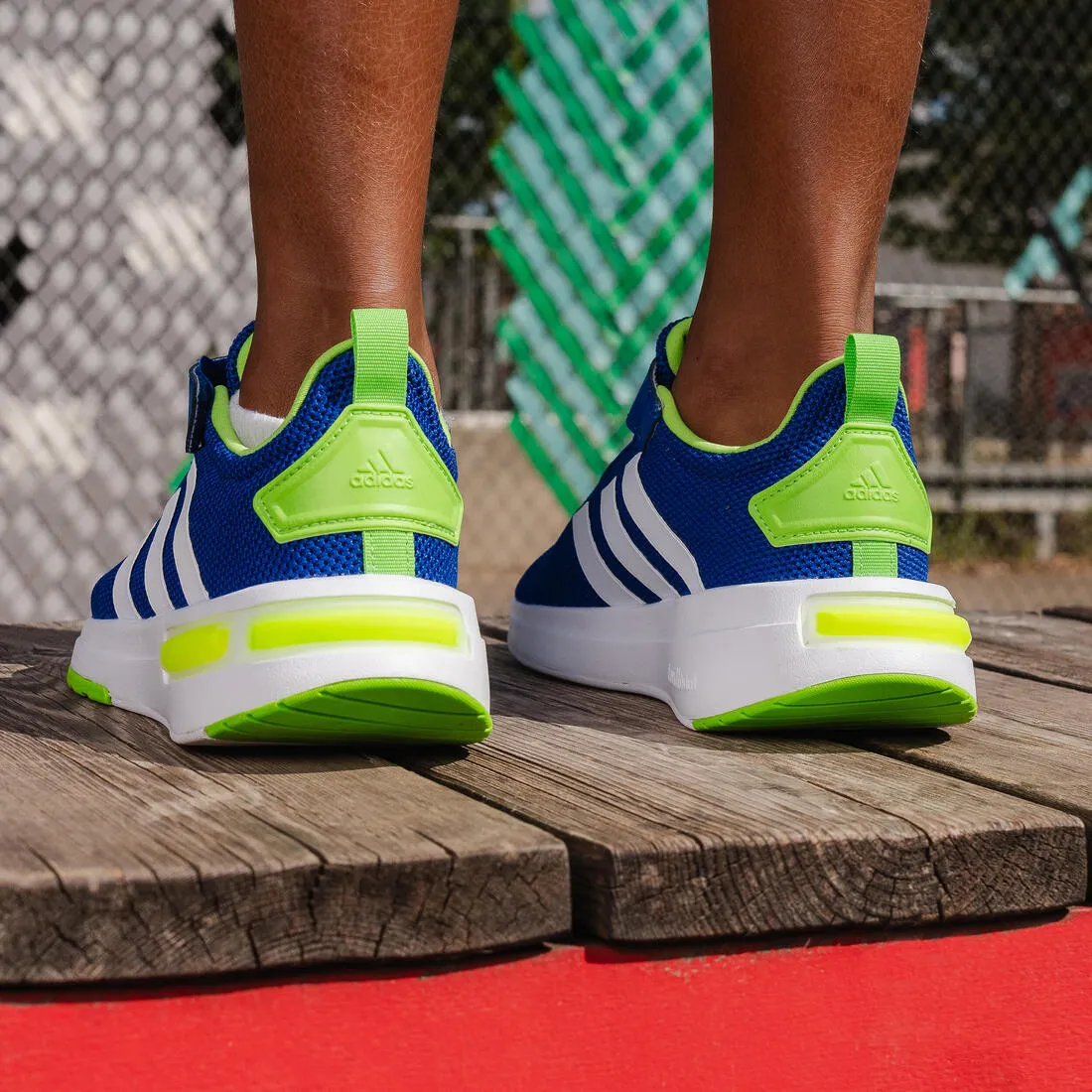 CHAUSSURES RACER TR23 ADIDAS ENFANT BLEU BLANC JAUNE