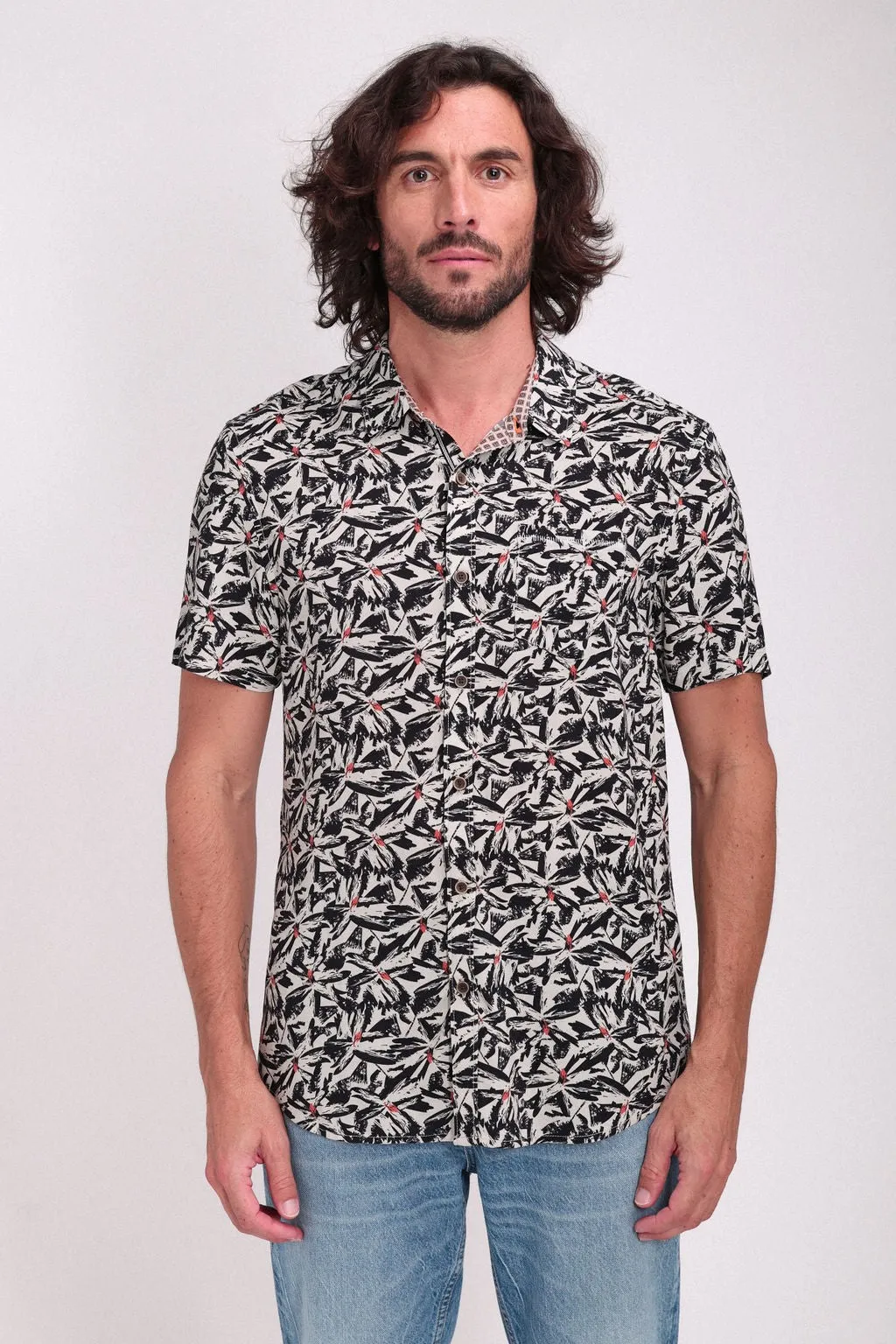 Chemise col franais à pinces C-ARLRIC MC SOFT GREGE