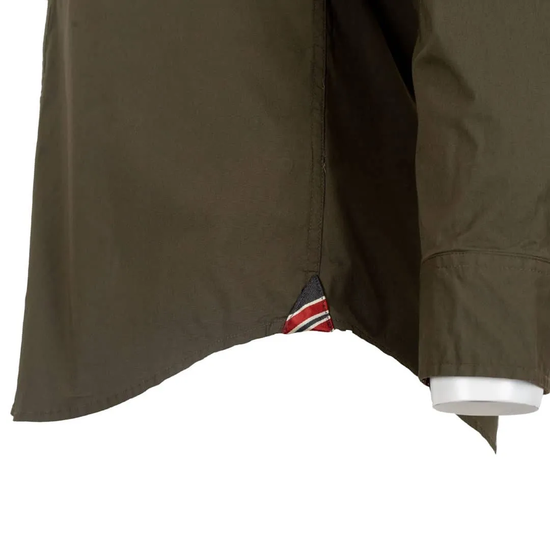 Chemise ml kaki en popline 2 poches poitrine