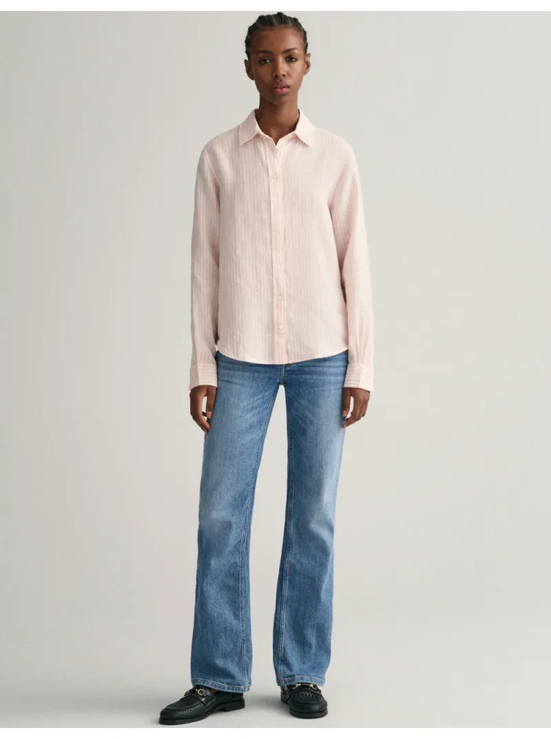 Chemise regular en lin rayée Gant
