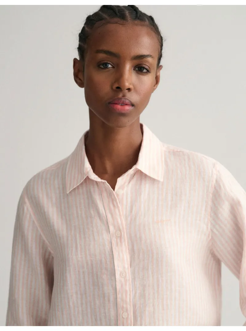 Chemise regular en lin rayée Gant