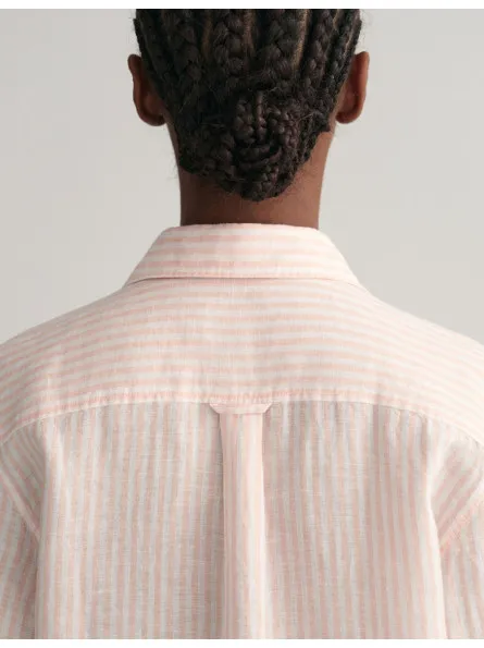 Chemise regular en lin rayée Gant