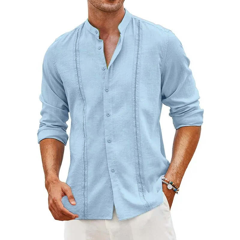 Chemise unie à manches longues année 70