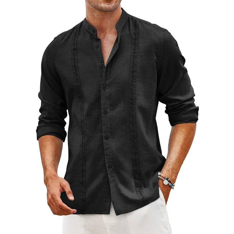 Chemise unie à manches longues année 70