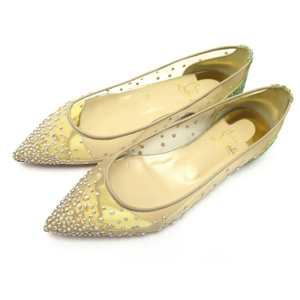 CHRISTIAN LOUBOUTIN  BALLERINES follies strass
