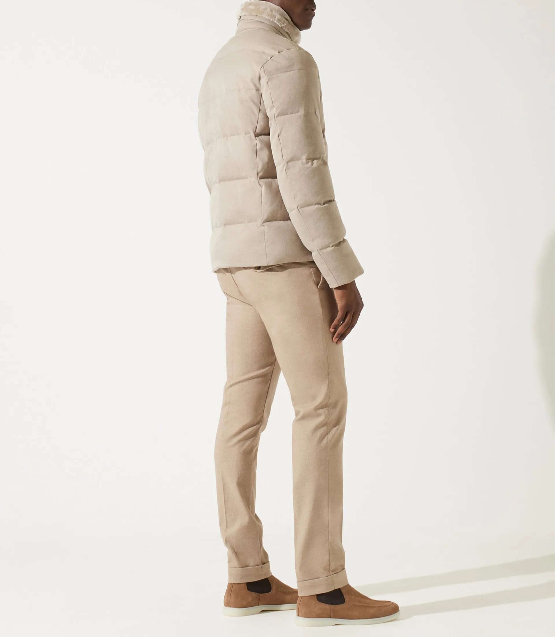 Doudoune col montant matelassé beige MADRID