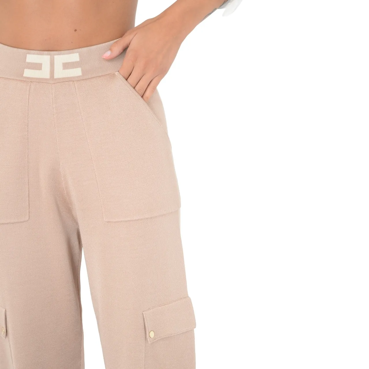 Elisabetta Franchi Pantalon cargo rose