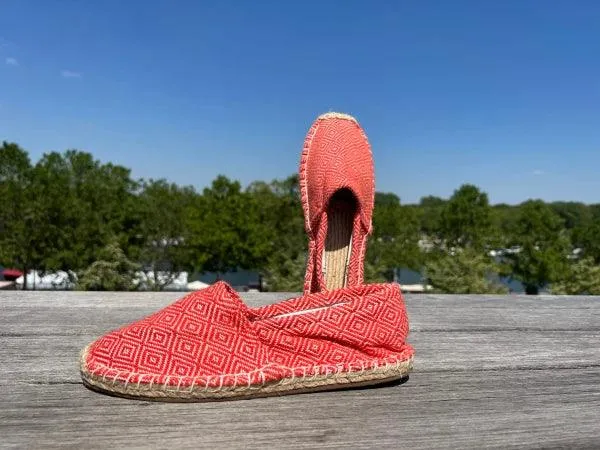 Espadrilles orange corail en jute tressé - Diamond