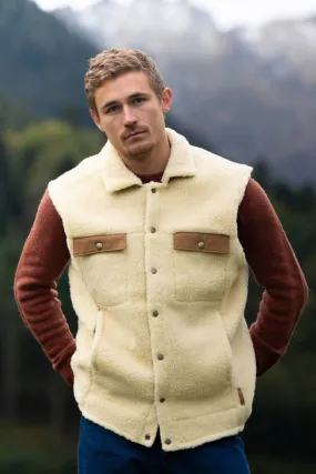 Gilet Aulhé Toison Blanc cru - Laine Franaise