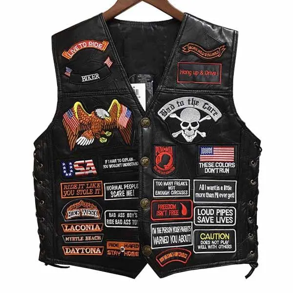 Gilet de cyclisme en cuir vintage