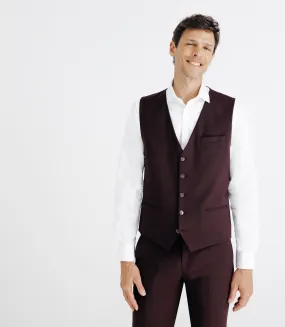 Gilet ville aspect brillant bordeaux
