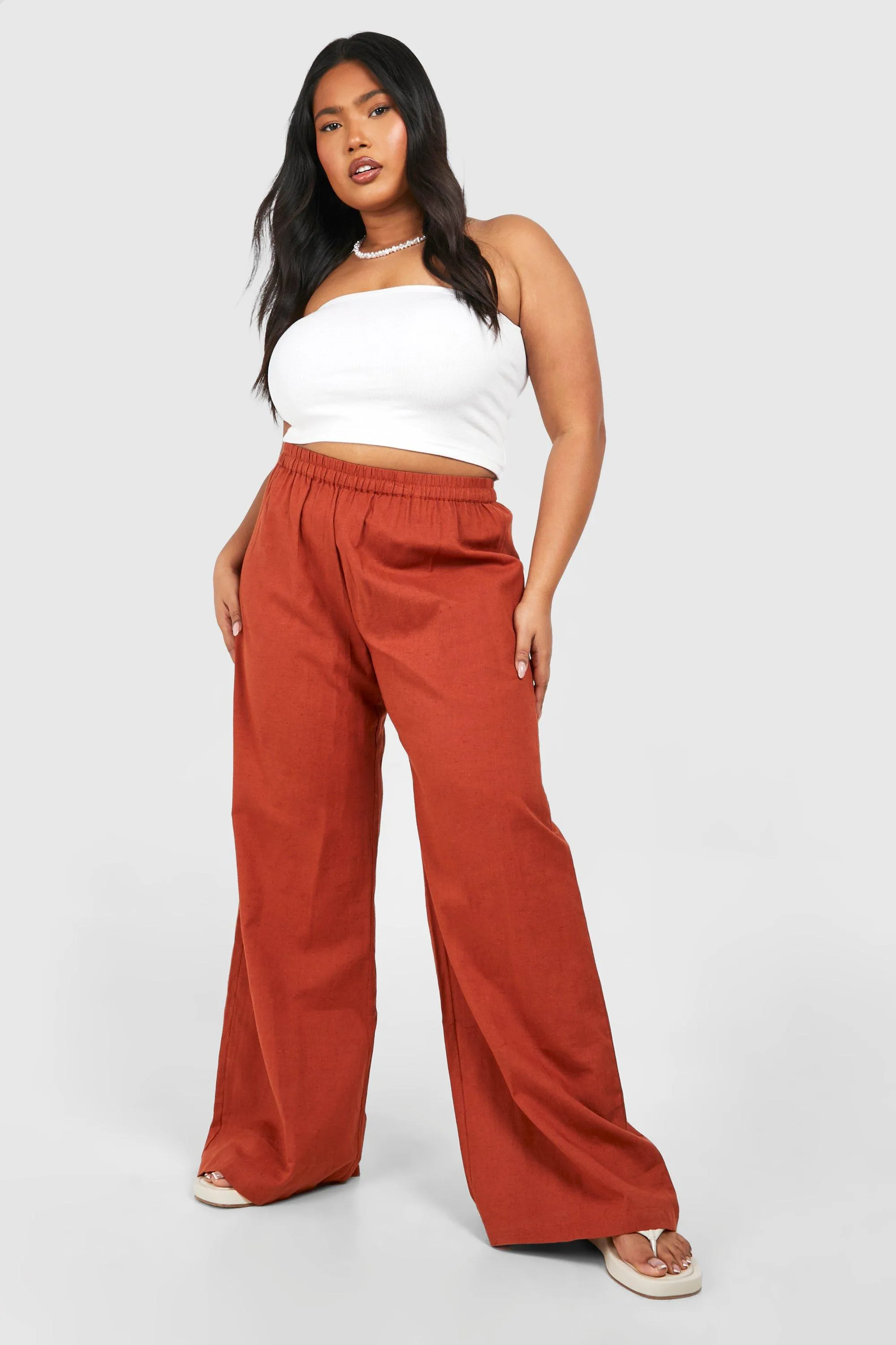 Grande taille - Pantalon large en lin