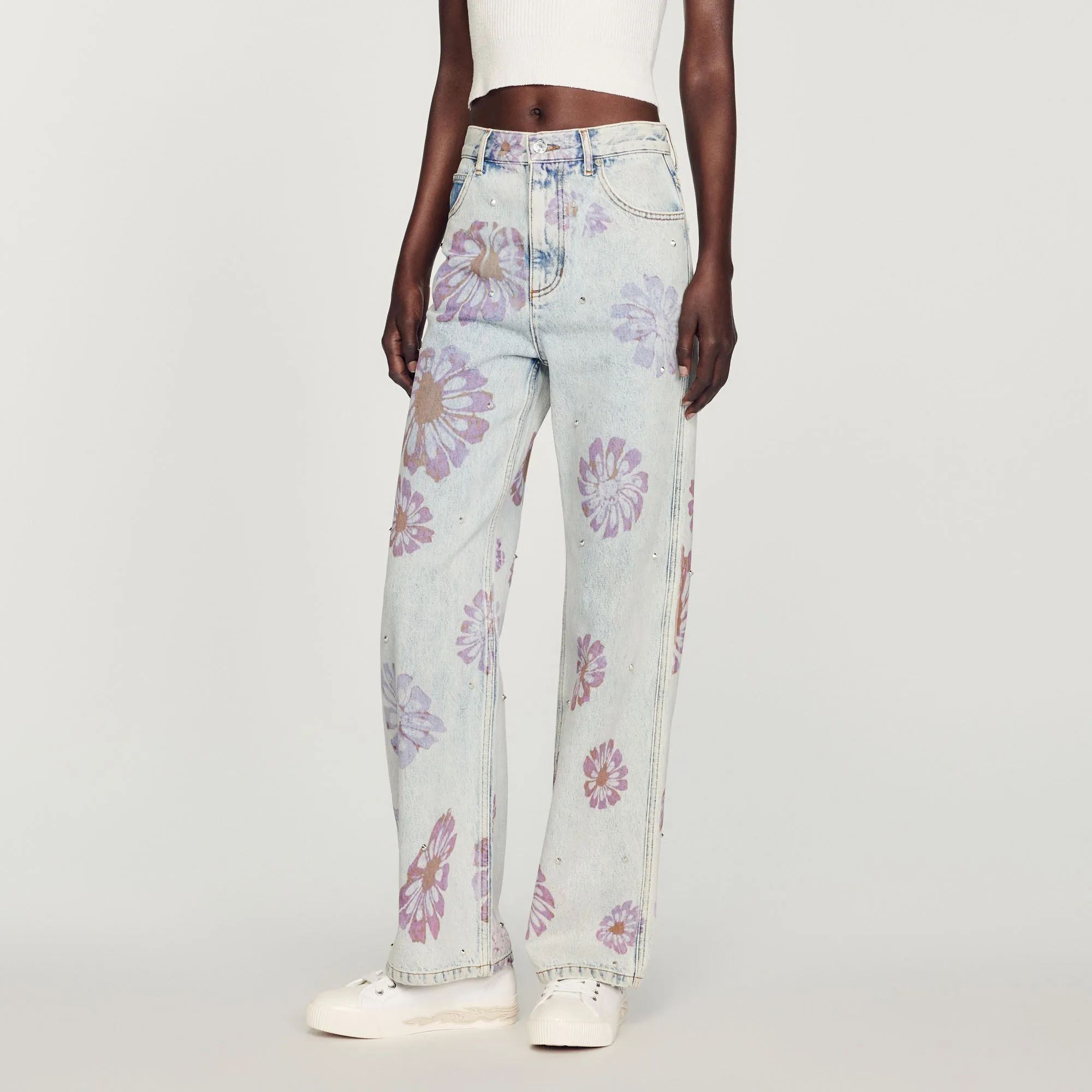 Jean motifs fleur