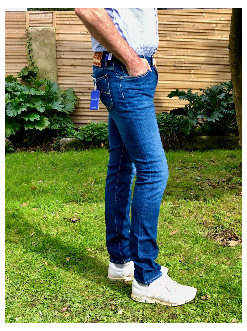 Jean slim Jacob Cohën denim bleu délavé