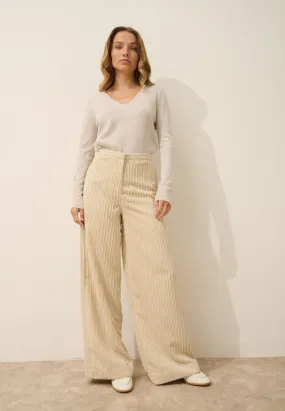 JOAN pull col v gris perle chiné