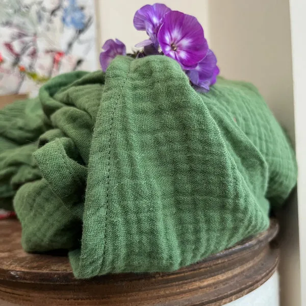 Jupe longue double de gaze de coton vert menthe Gaïa - Quintessence