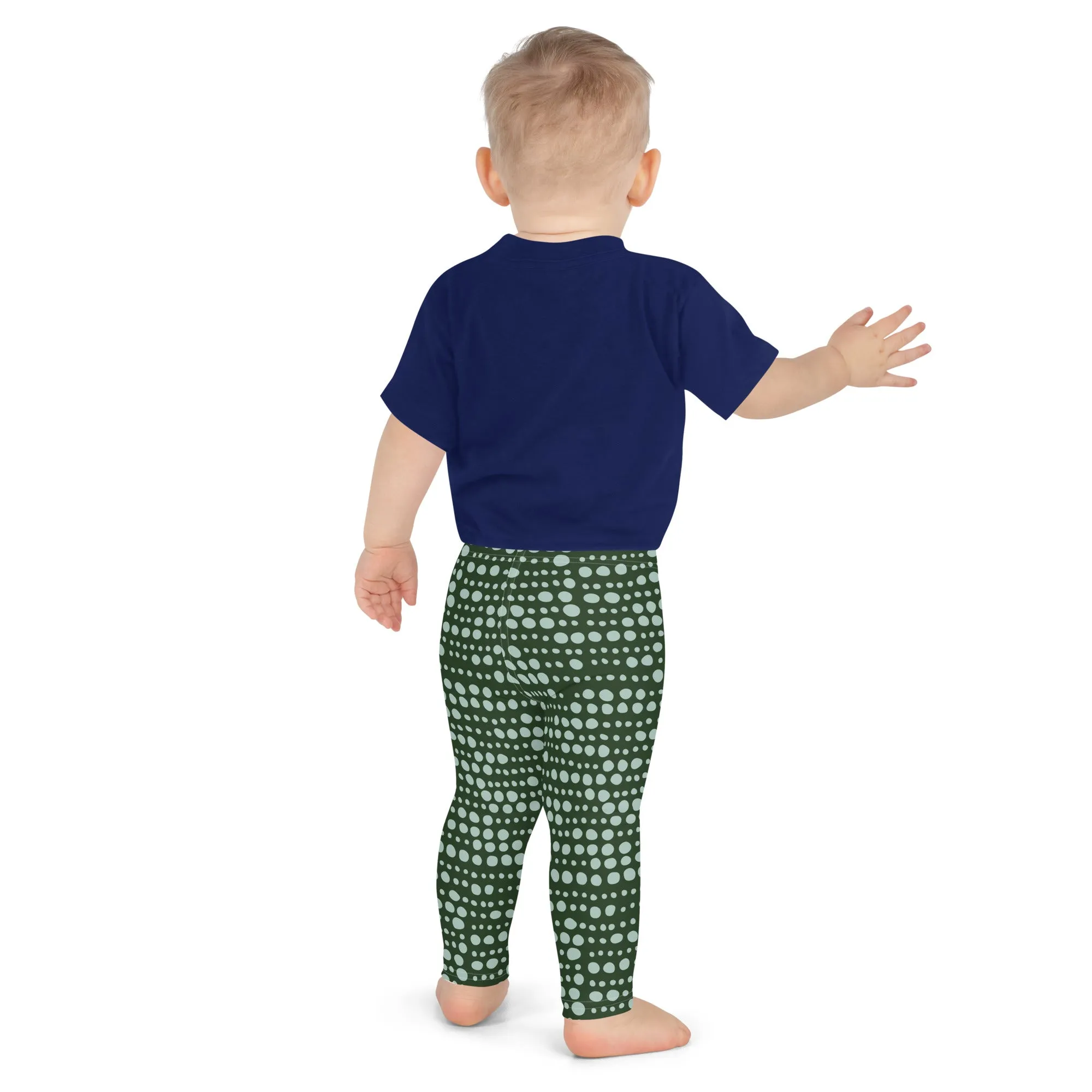 Legging Pour Enfant Vert ronds bleus