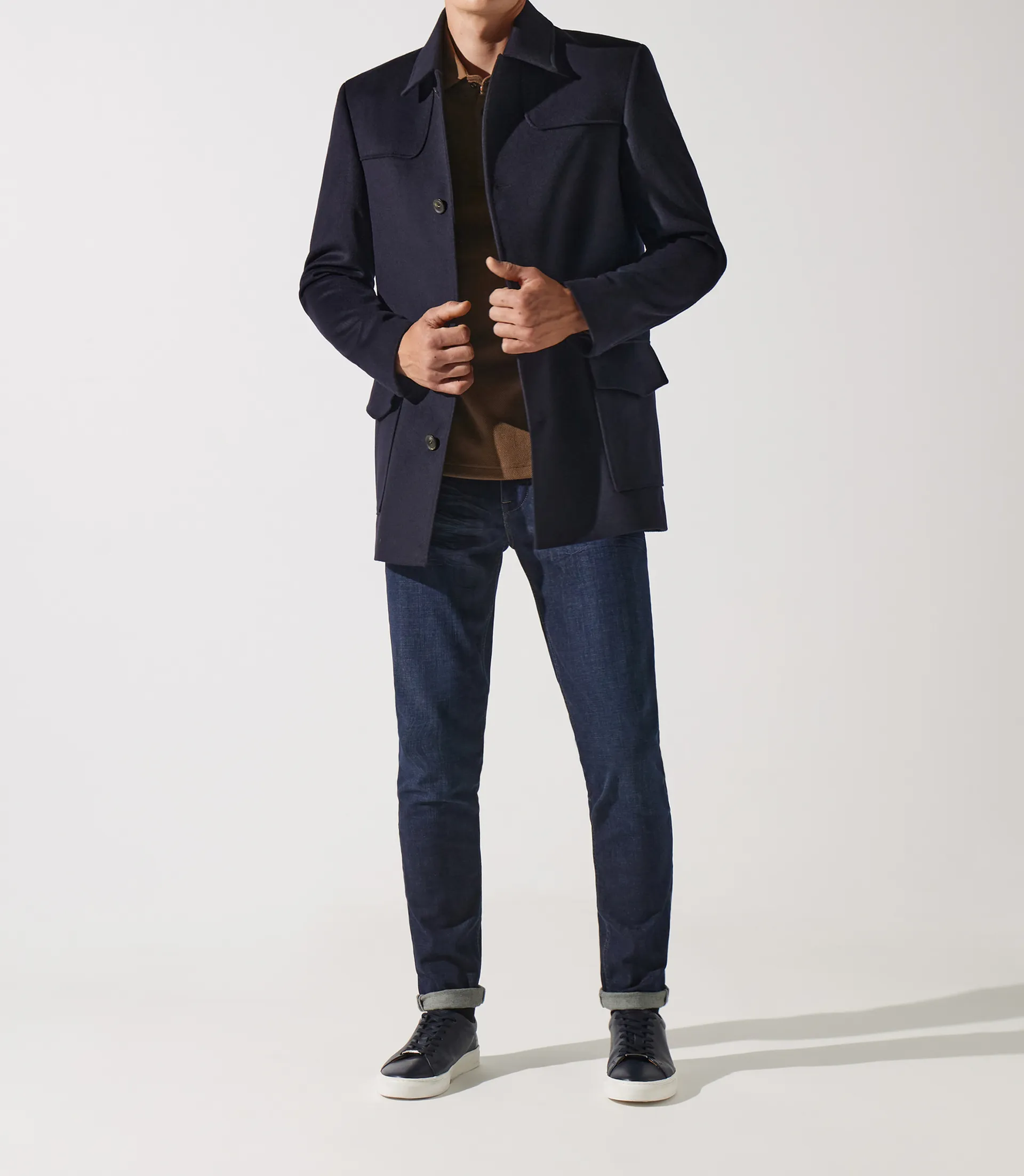 Manteau en laine cachemire marine ITALO