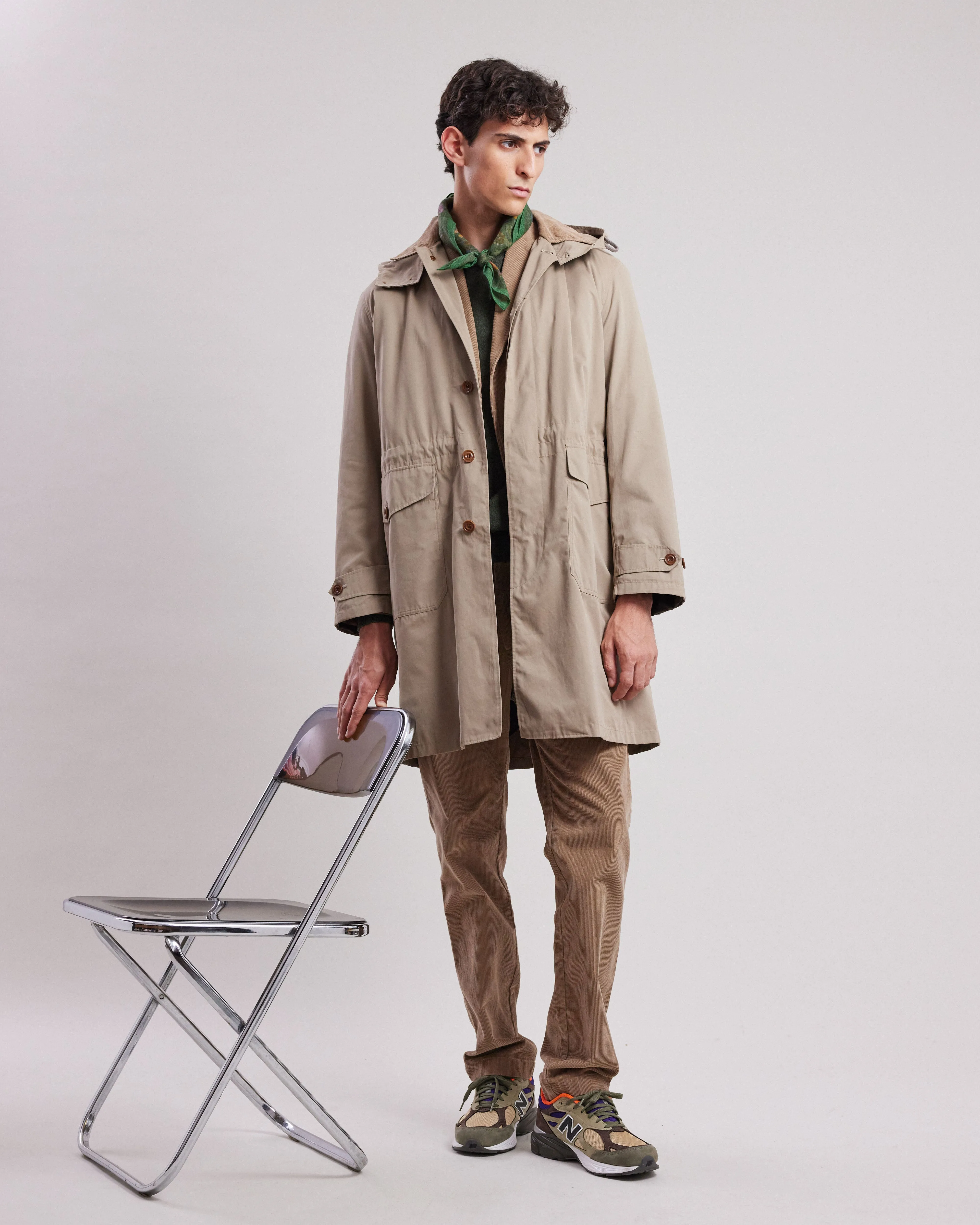 Manteau Homme en gabardine de coton déperlante Beige Cast