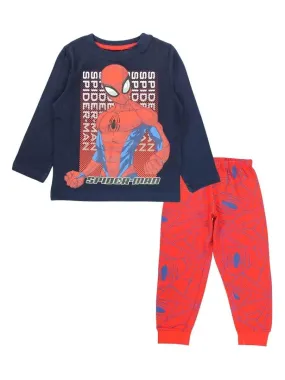 Marvel - Pyjama garçon imprimé Spiderman en coton - Bleu marine