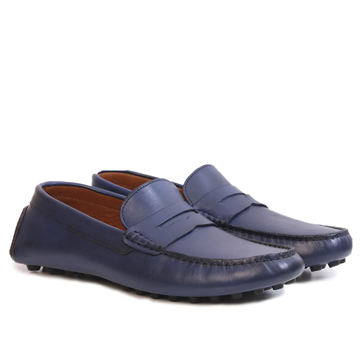 Mocassin Gommino en cuir BLEU