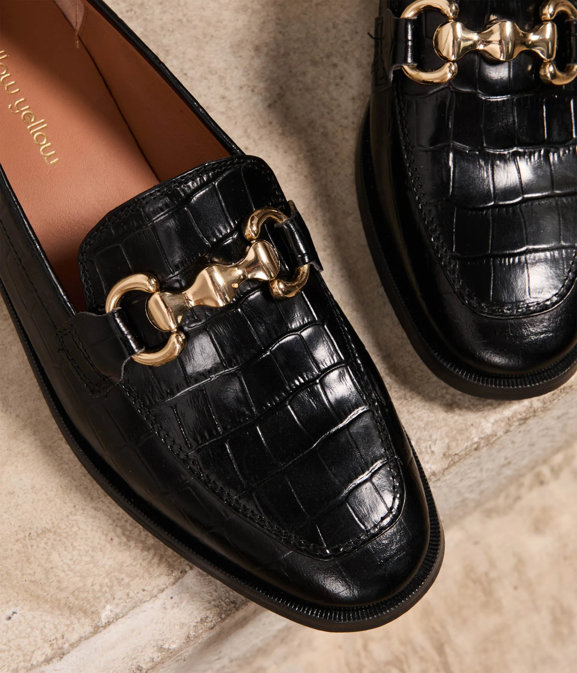 Mocassins cuir embossé Colette
