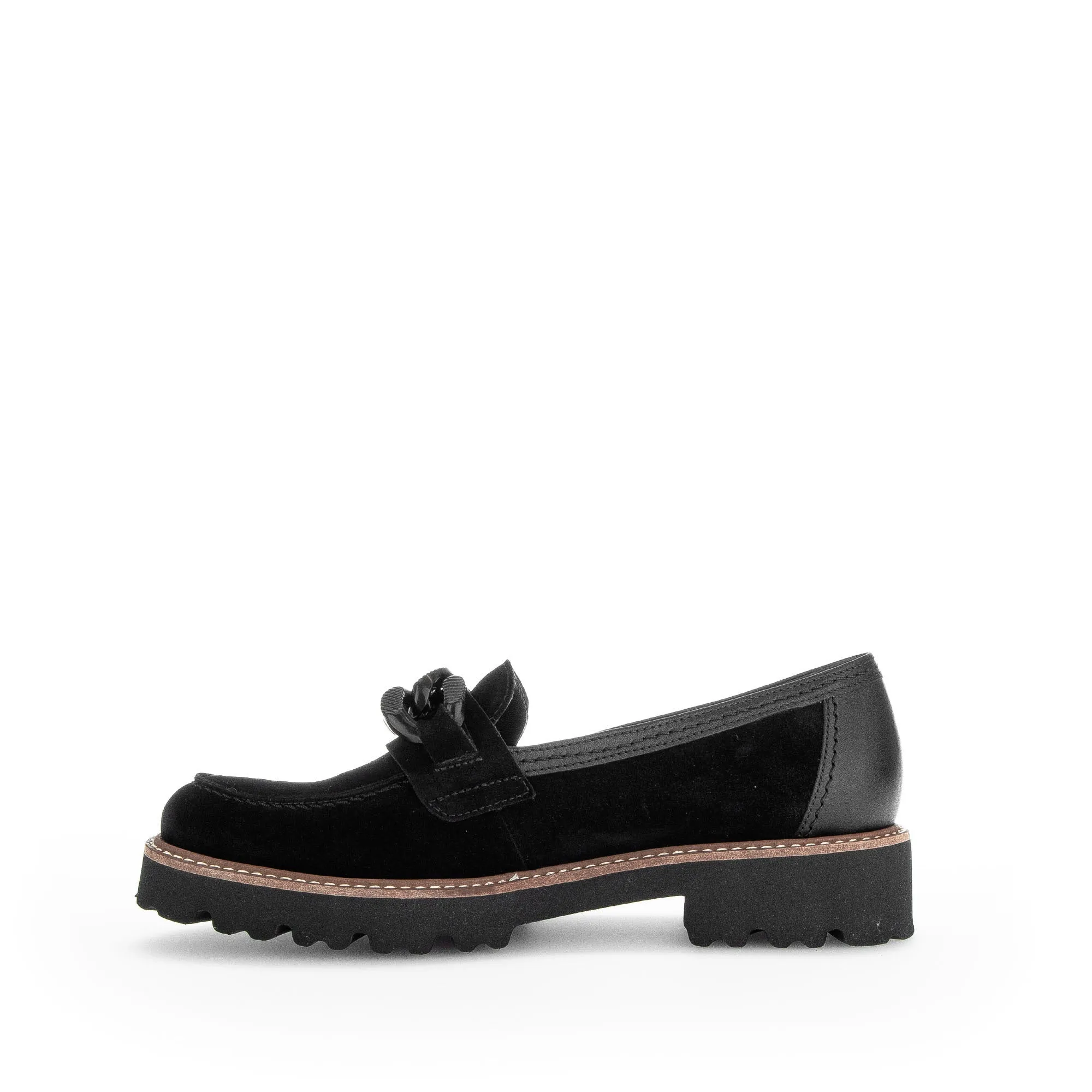 Mocassins noirs en cuir velours