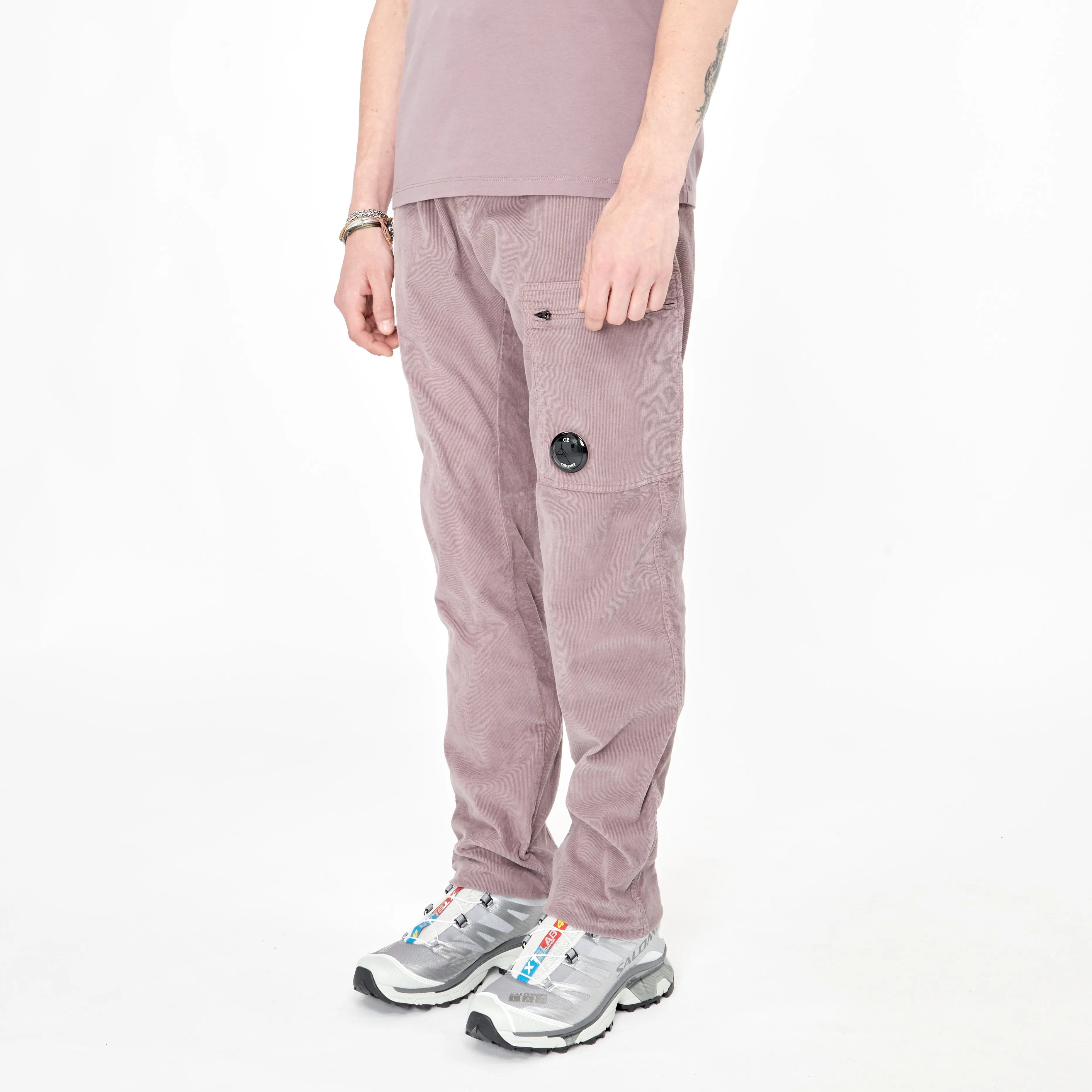 Pantalon Cargo C.P Company Lens Corduroy Purple Dove