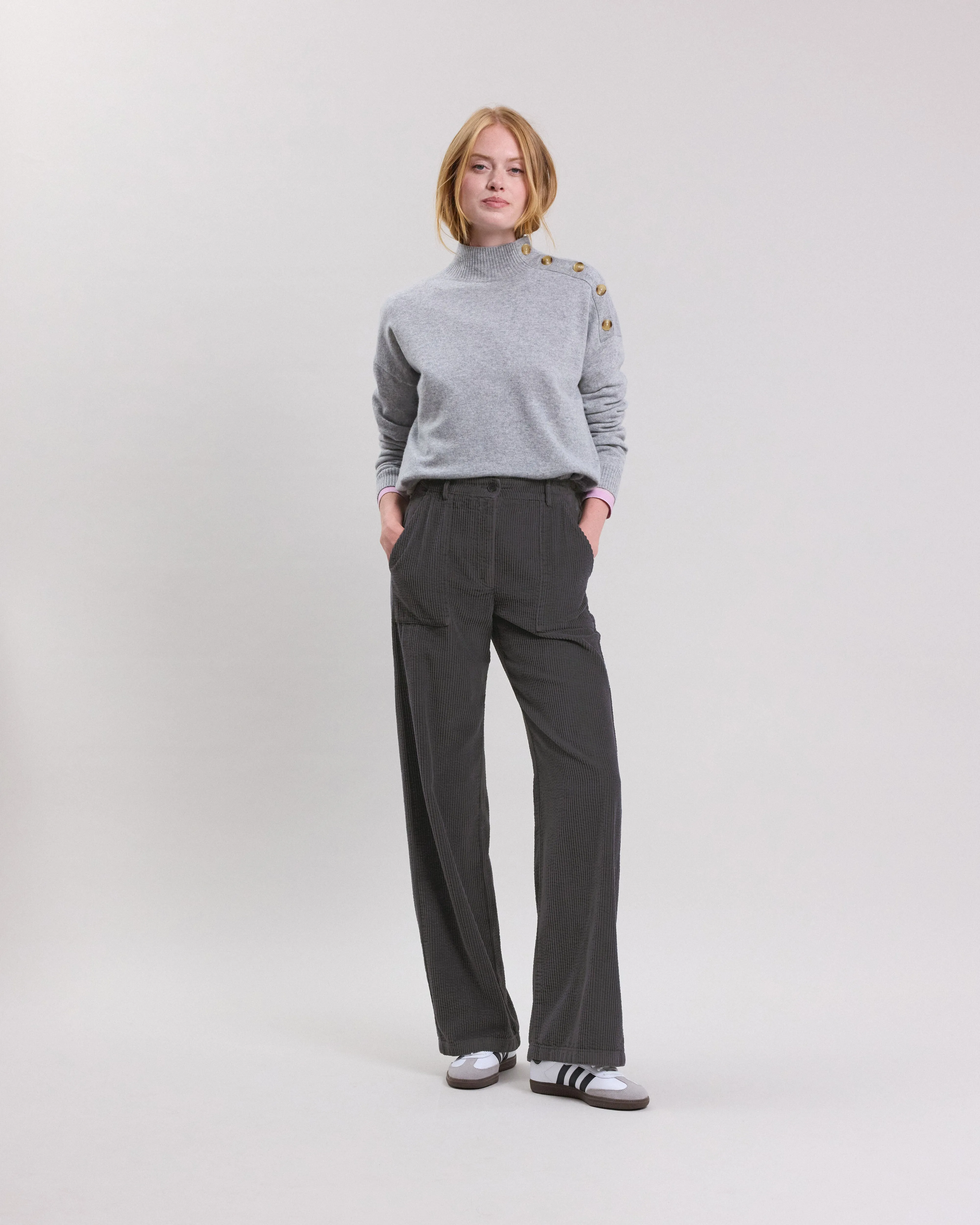 Pantalon Femme en velours ctelé Anthracite Patel