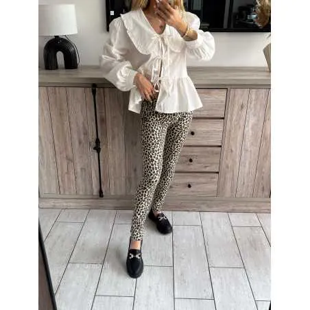 Pantalon jean léopard coupe slim