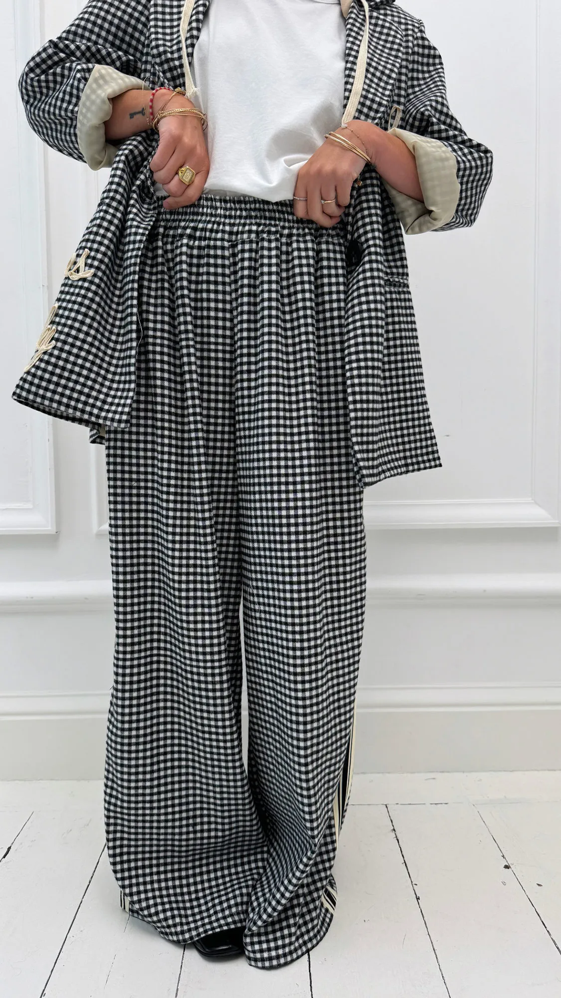 Pantalon jogging à carreaux large