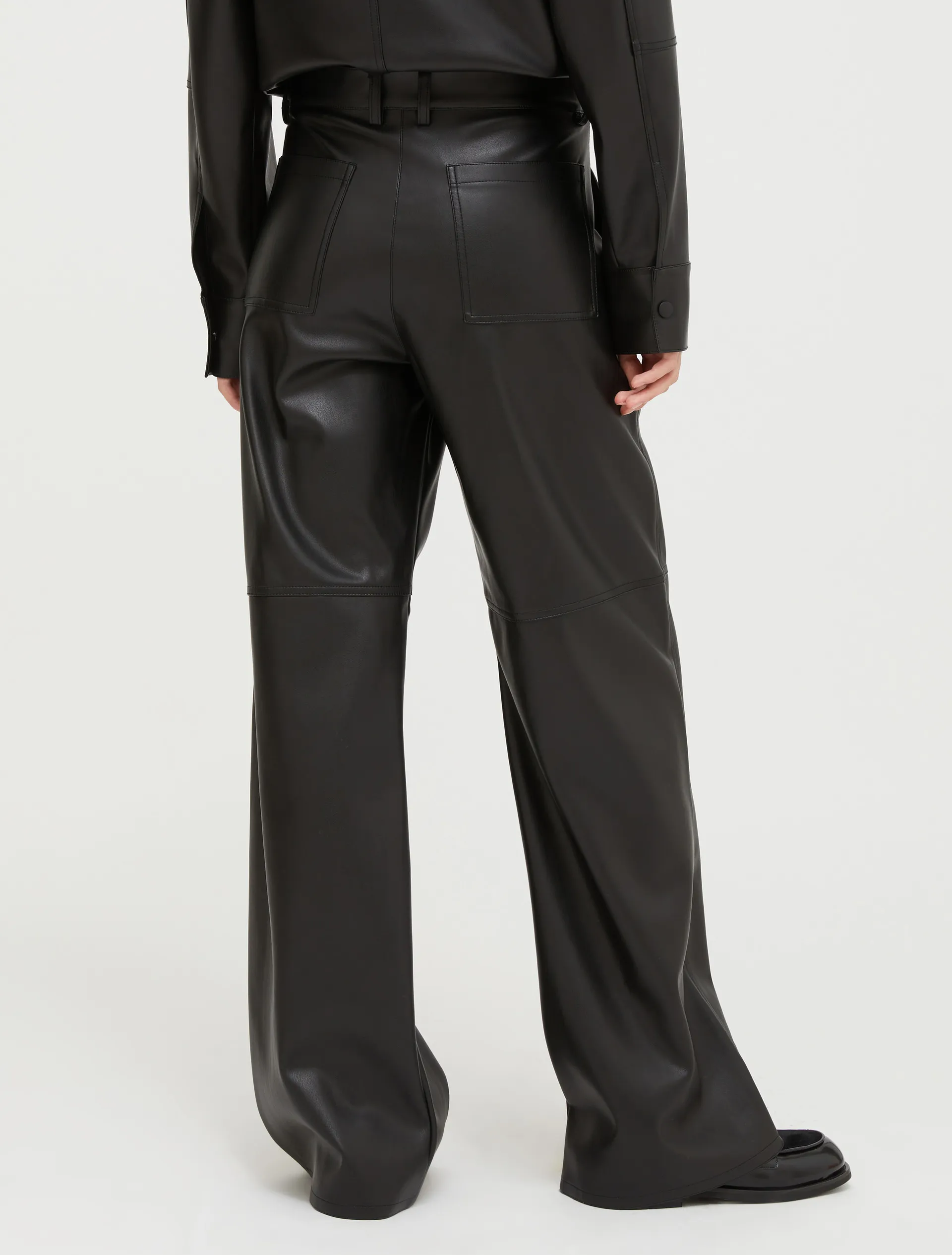 Pantalon large en jersey enduit