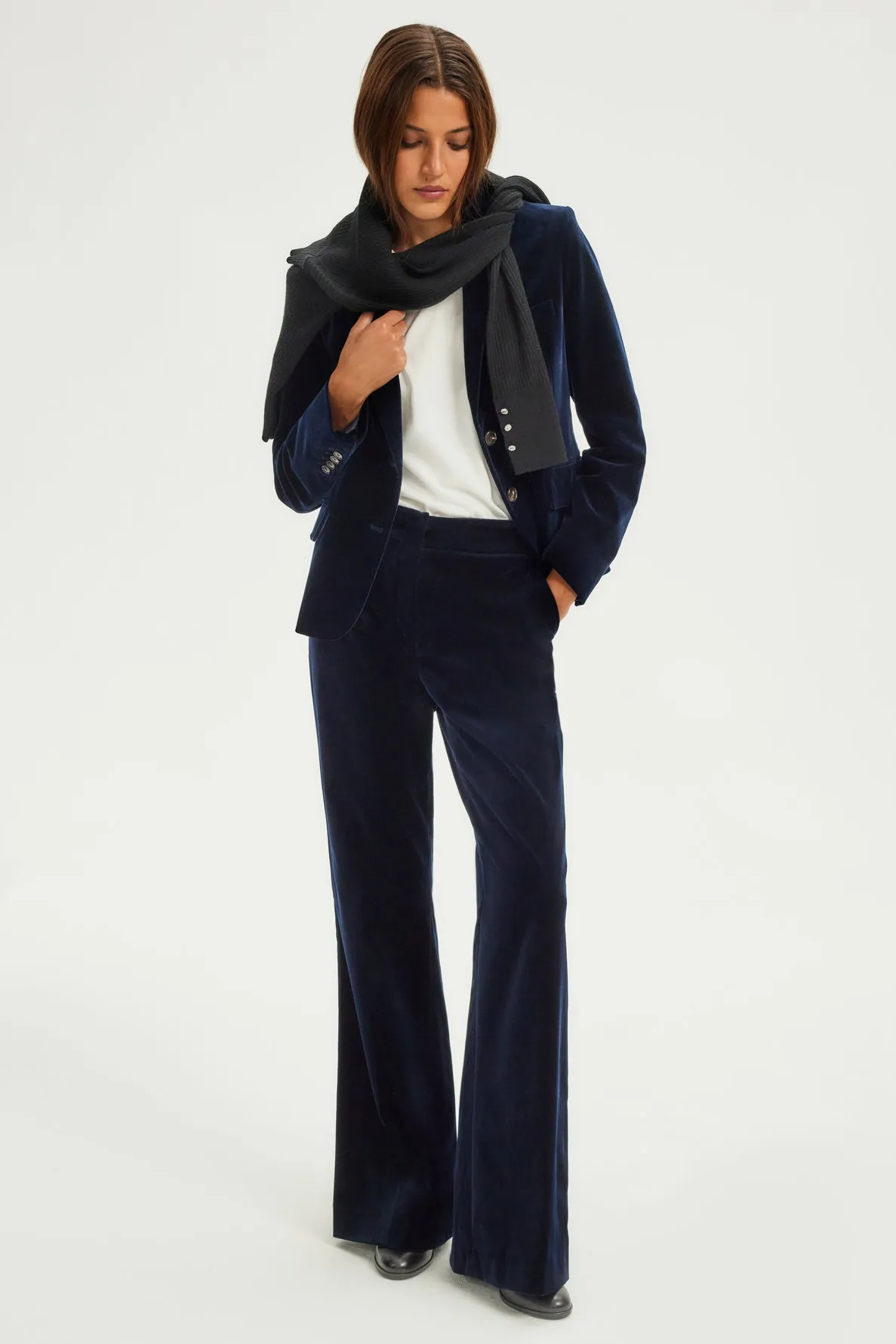Pantalon large en velours lisse - NAIS