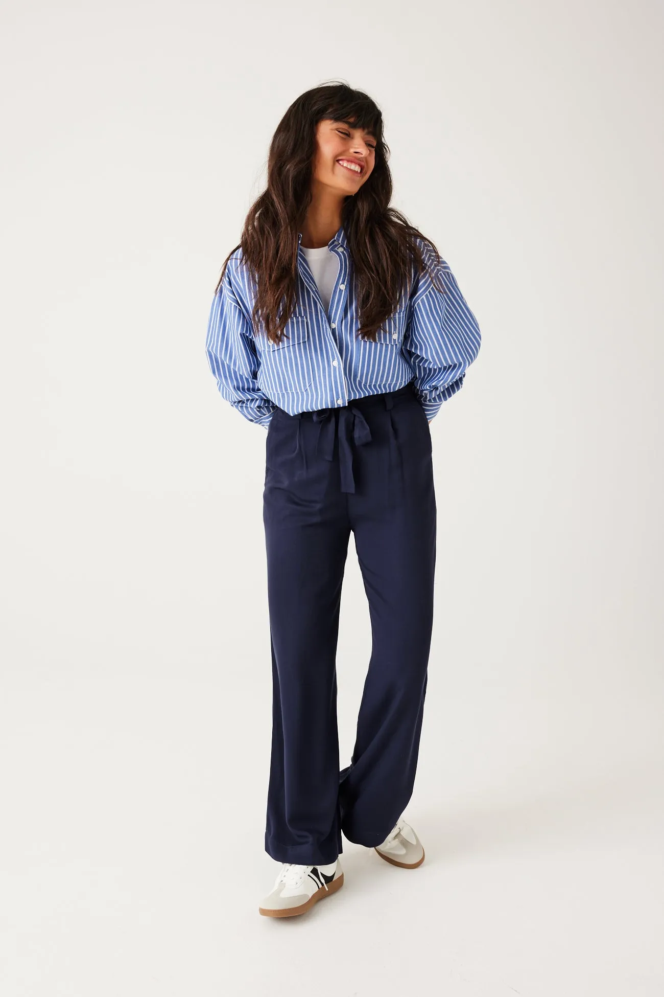 Pantalon large et fluide Femme - Marine