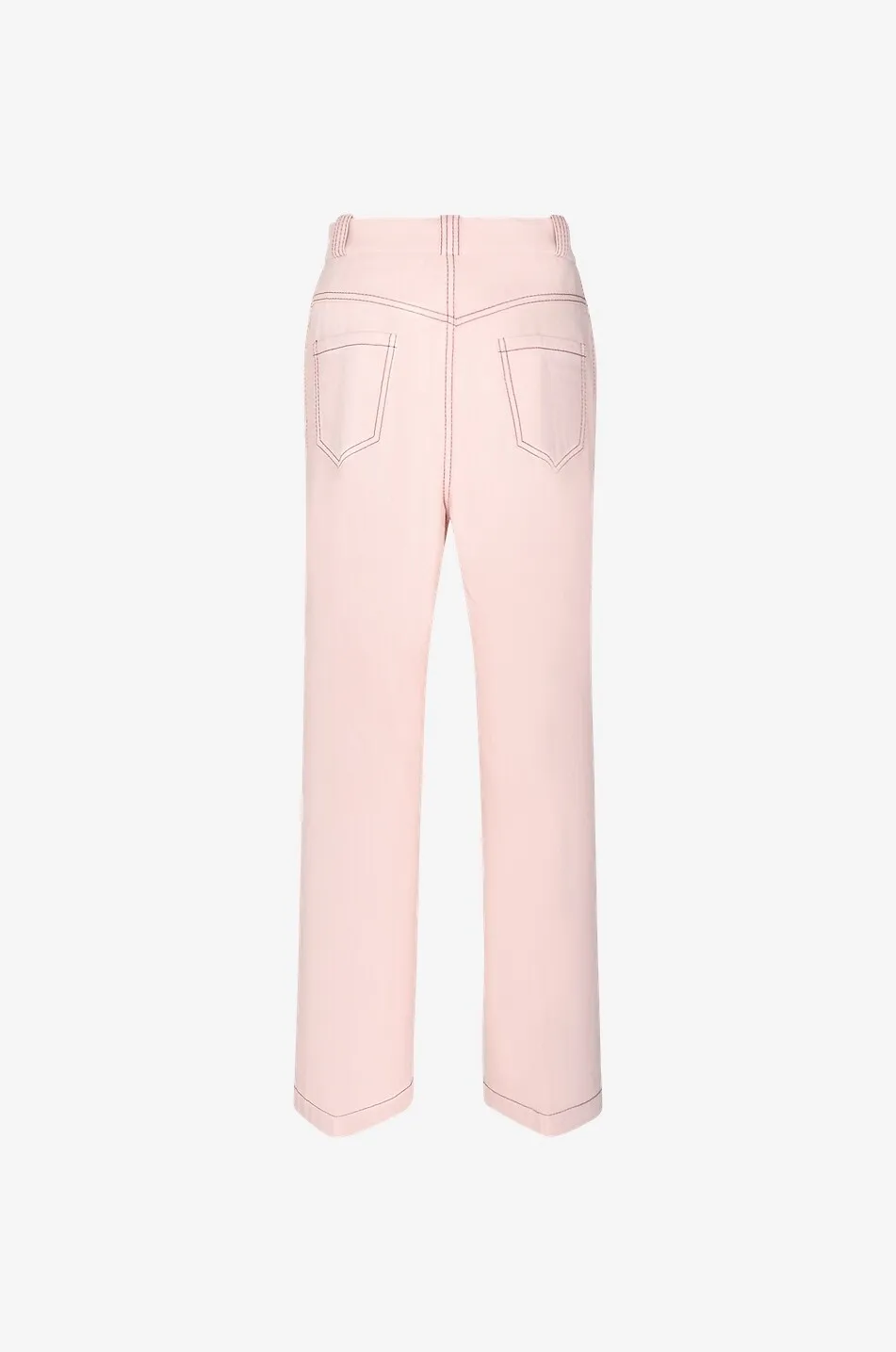 Pantalon large taille haute en gabardine