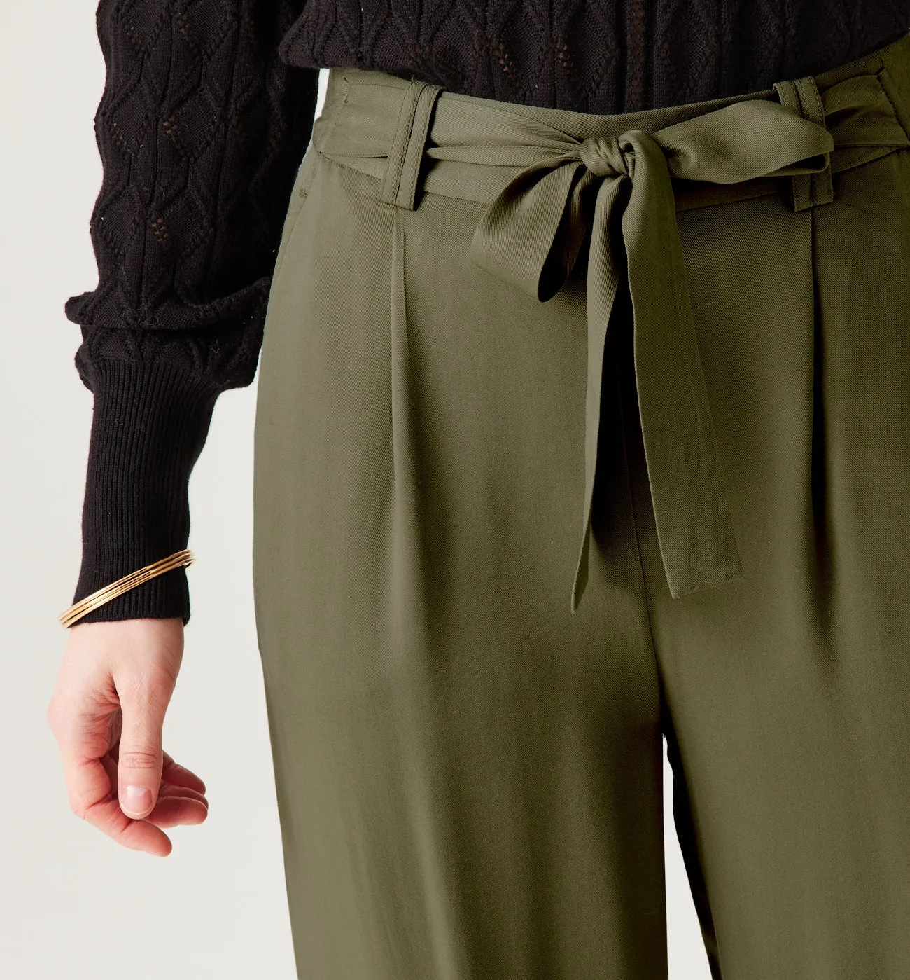 Pantalon large version longue - Kaki