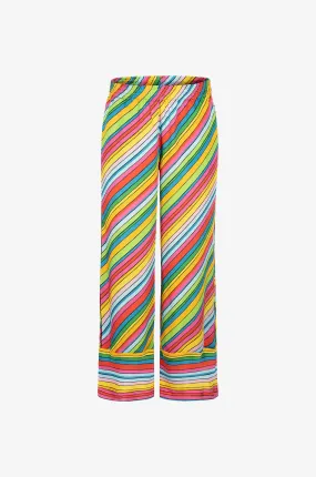 Pantalon large à rayures multicolores Rosanne