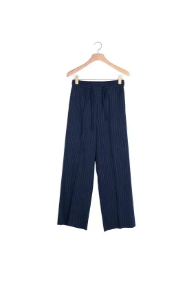 Pantalon large à rayures